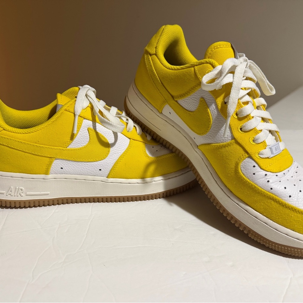 Nike By You Air Force 1 Low Yellow&White W/Gum Soles Men's Sz 9.5